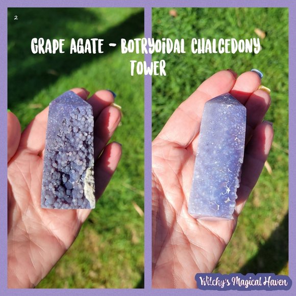 Grape Agate Botryoidal Chalcedony Gemstone Tower - Picture 1 of 4